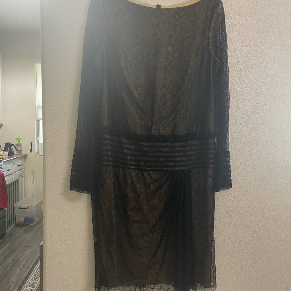 Tadashi Shoji Black Lace Overlay Dress